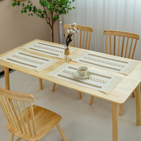 Set om 4, 50x 30cm Bohemisk stil, Underlägg i flätad polypropen L