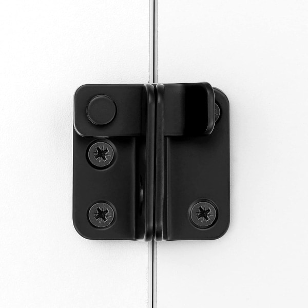 IC 2-paknings flipspärrer, 4,6 cm x 4,5 cm svart rustfritt stål fortykket kraftig haspe låvedørsport med dørlås