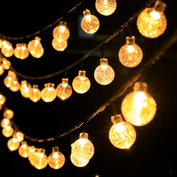 5M valosarja 20 LED-valolla, aurinkovalot koristeelliset valosarjat kodin puutarhaan terassille ulkokoristeluun