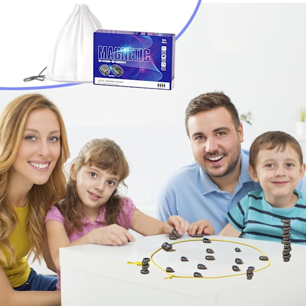 Magnetiskt Schackspel - 2024 Nytt Familjespel - Kul Magnet Schackspel Magneter Blue Blå