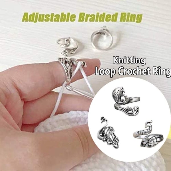 3 st stickögla virkring ring sytillbehör