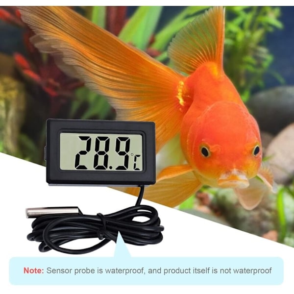 Mini Termometer Digital LCD Termometer Temperaturmätare med Extern Sond för Bil/Kylskåp/Akvarium/Fisktank/Rum (3st Svart)