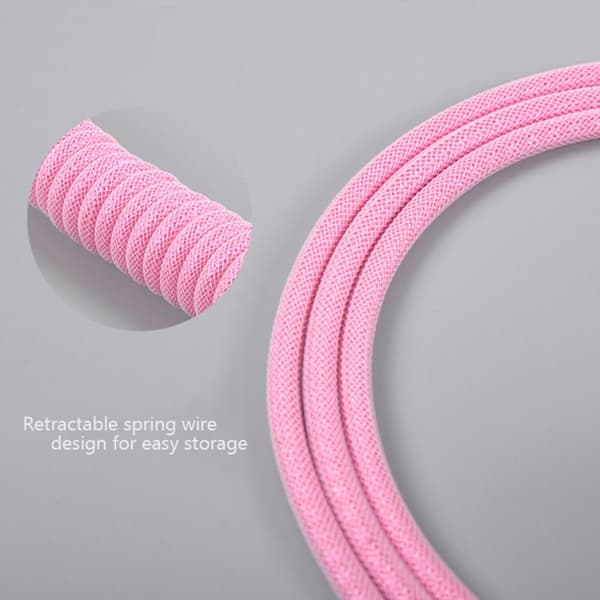 Mekanisk tastatur spiral kabel USB tastatur kabel HVID hvid white