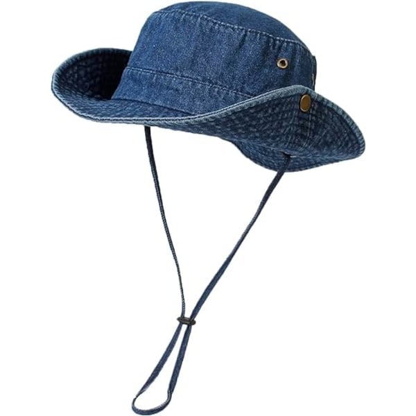 IC Dam Klassisk Sol Sommar Strandhatt 100 % bomull stentvättad Utomhushatt Jaktmössa Justerbar cowboyhatt för kvinnor