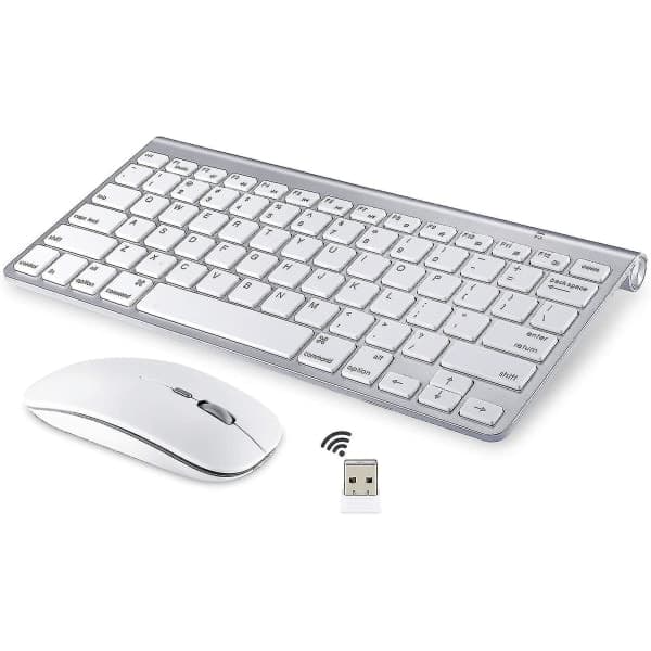 Trådlöst tangentbord och mus för Apple iMac, Windows eller Android (2,4 GHz trådlöst)