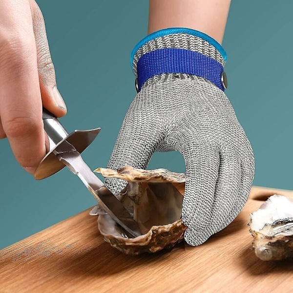 Skärbeständiga handskar nivå 9 rostfritt stål trådnät skärhandskar (XL), av DEBUNS