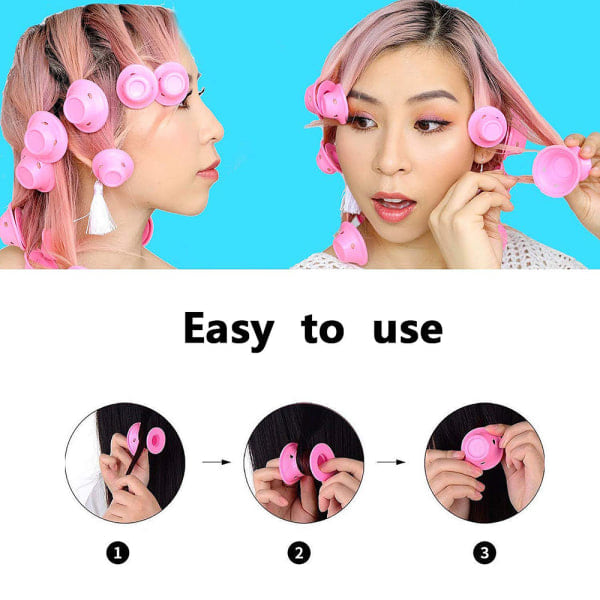 IC Hårrullar för natten, 30 st silikonhårrullar, värmefria hårrullar, Silikon Magic DIY Rollers Hårstyling