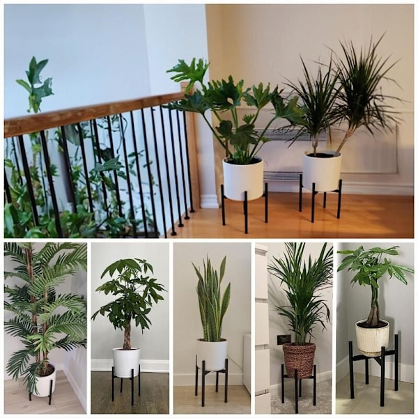Plantestativ, Simpel Metal Plantereol, Indendørs og Udendørs Blomsterpotteholder Justerbar Bredde til 20-30cm Potter (Potter Ikke Inkluderet)