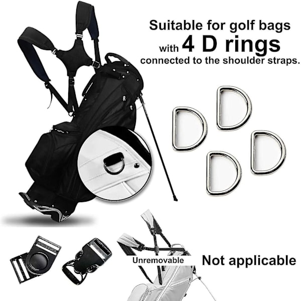 Bærbar golf skulderstropp golfbag stropp erstatning komfort skulder justerbar stropp golfbag