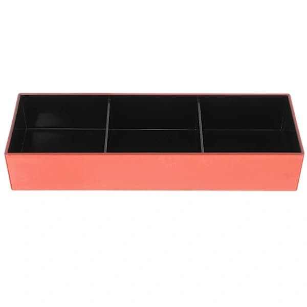 Sushi serveringsbrett i plast, rektangulær japansk stil tallerken for sushi, sashimi, snacks, hjem, restaurant, rød 21,5 cm