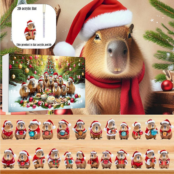 Capybara Adventskalender, Nedtelling til jul 2025, Julepynt i akryl Style