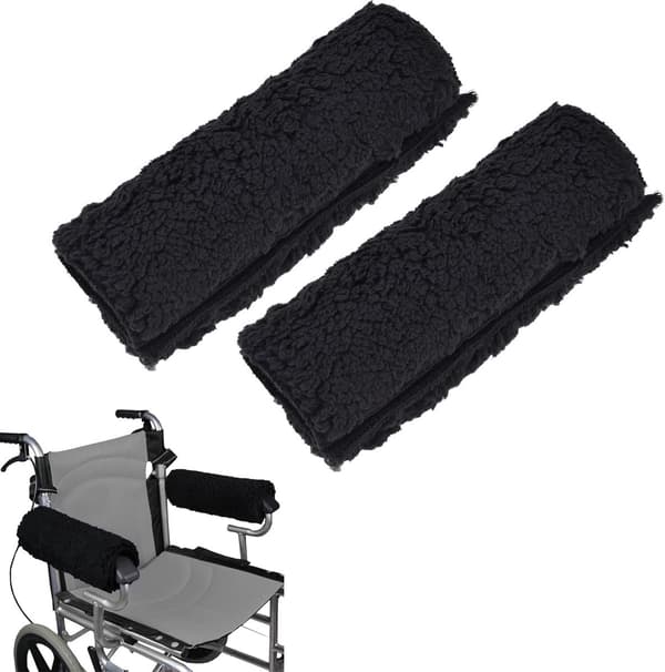 Rullstol Armstödskudde, Memory Foam, Svart, 2 Överdrag för Seniorer & Vuxna