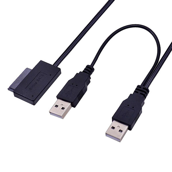 Usb-adapter 6+7p Cd-rom Dvd-rom Sata til Usb 2.0-konverter Slimline Sata 13pin
