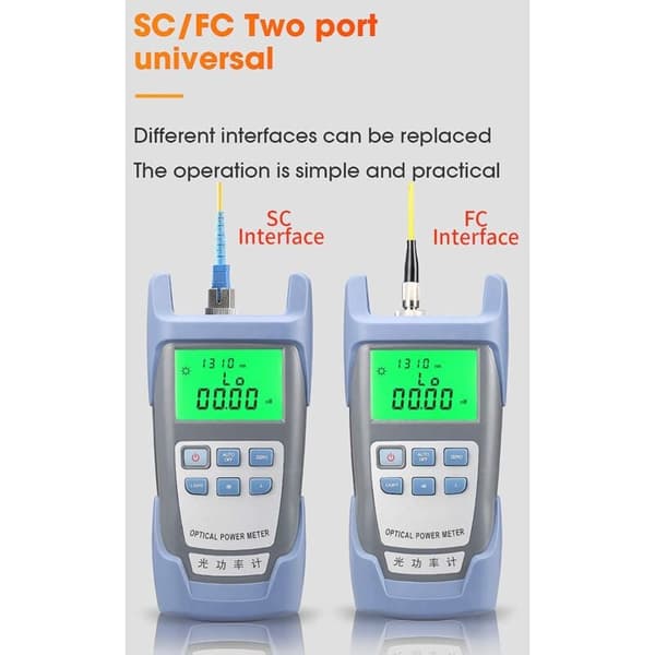 FTTH Fiber Optic Power Meter Optisk Kabeltestare Fiber Optisk Testare -70 dBm till +10 dBm