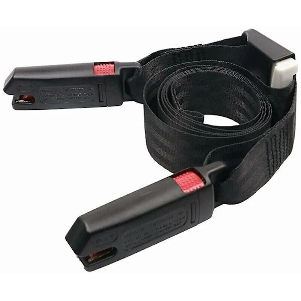 Isofix-stropp for generelt barnesete, Isofix-belte Ltuikhq Ett-knapps betjening Myk polyester Svart 1,6 m Styrke 15000N..DEBUNS