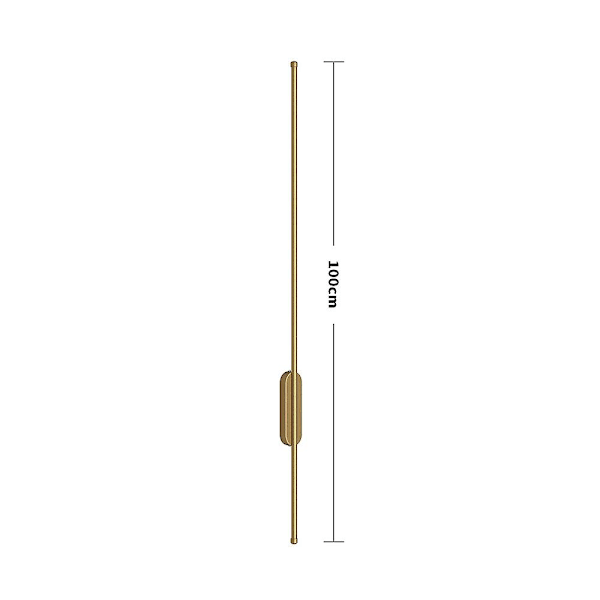 Minimalistisk guld lineær LED væglampe, hvidt lys 100 cm