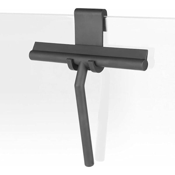 27 cm silikoninen suihkukuivain - lasisille suihkuoville ja seinille - ripustuskoukulla - musta
