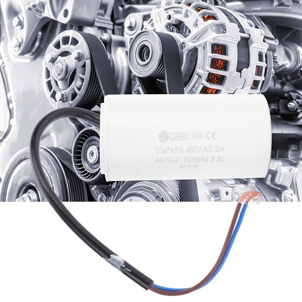 CBB60 Motor Startkondensator 450V 50uF Mikrofarad Kondensator Trådføring