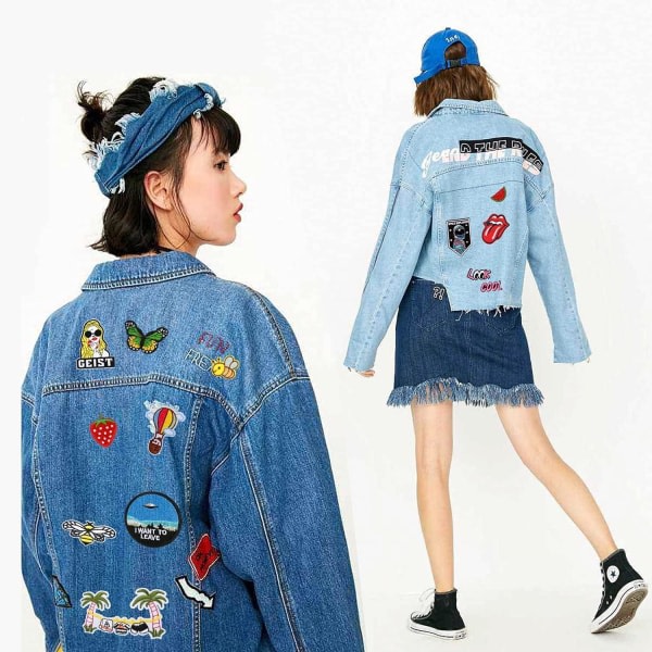 42 st broderade strykmärken, påsydda lappar, strykmärken Broderade märken för kläder t-shirt Jeans Ryggsäckar DIY