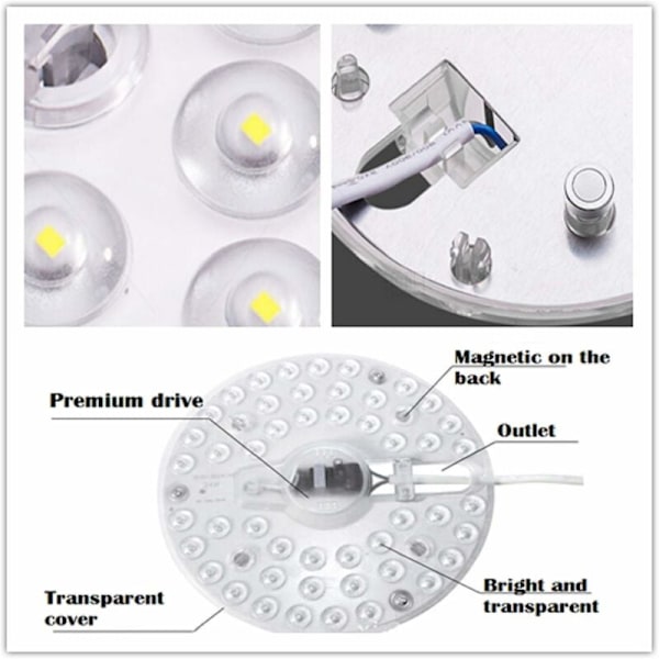 12W Smd5730 LED Taklampa Cirkelljusmodul Lampcirkelpanel Ac220V - 12W