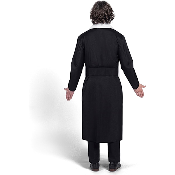 Sort præstekjole til voksne, præstekostume til Halloween, fest, cosplay (stor) svart S