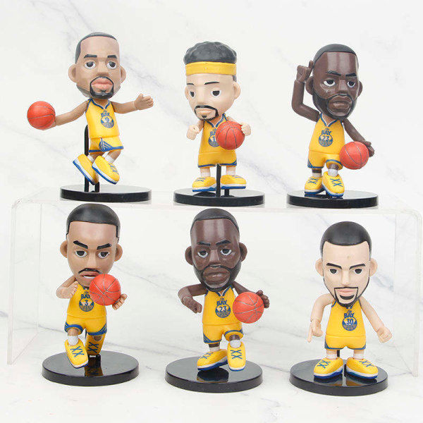 IC NBA basketstjärna Q version 6 modeller Golden State Warriors Curry Poole docka ornament väska hand