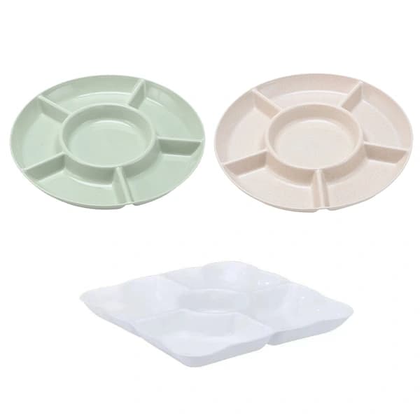 6-roms oppbevaringsbrett Frukt Snack Tallerken Forrett Servering Beige Beige