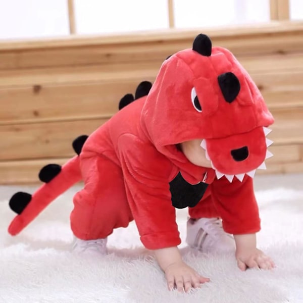 Dinosaurusasu puku lapsille, onesie, dinosaurus pyjama, dinosaurus haalari lapsille, eläinpuku lapsille karnevaaliin halloweeniin, cosplay Dinosaurs-red 110