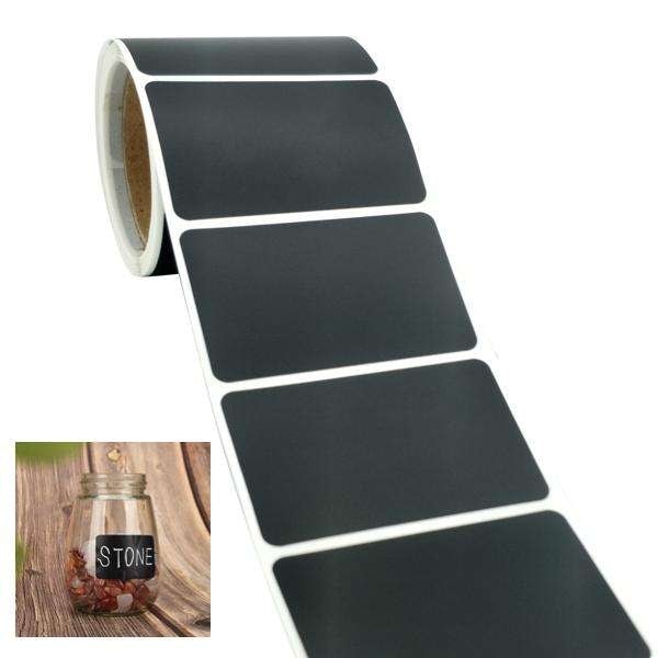 120-pack Blackboard labels Stylus labels Jars + Pen Black Black Svart