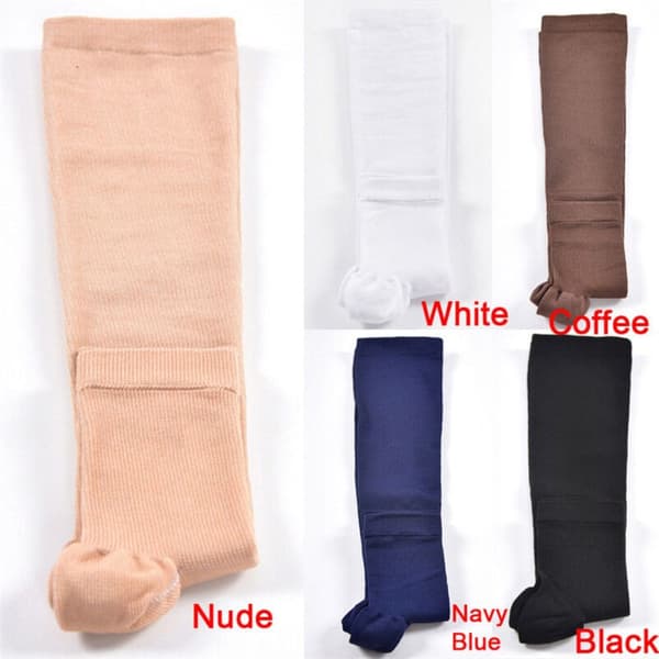 Elastiska Kompressionsstrumpor utan Tår Stödjer Knä och Fot navy blue