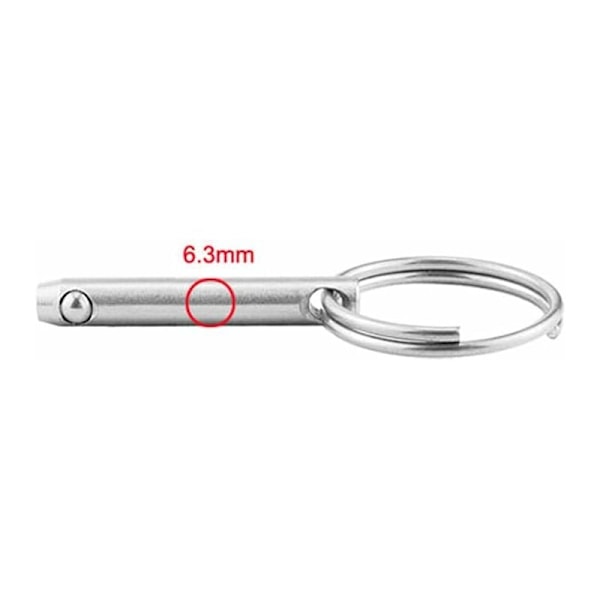 4 stk. Quick Release Ball Pins, 316 Rustfrit Stål 6,3 mm Diameter Quick Release Pins med Fjederbelastet Kugleende