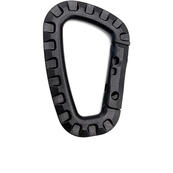 5-pak Plast Karabinhager - Sort - D-formet
