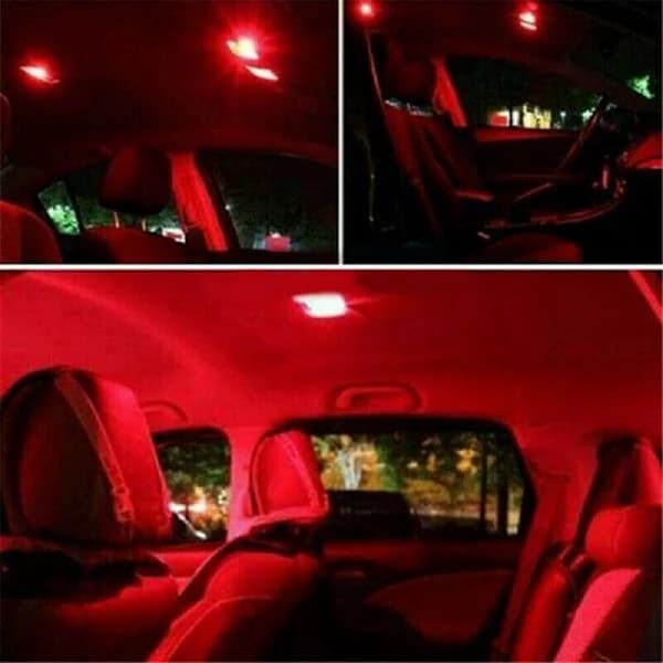 10 kpl - T10 W5W diodilamput - Auton LED-valo punainen Röd