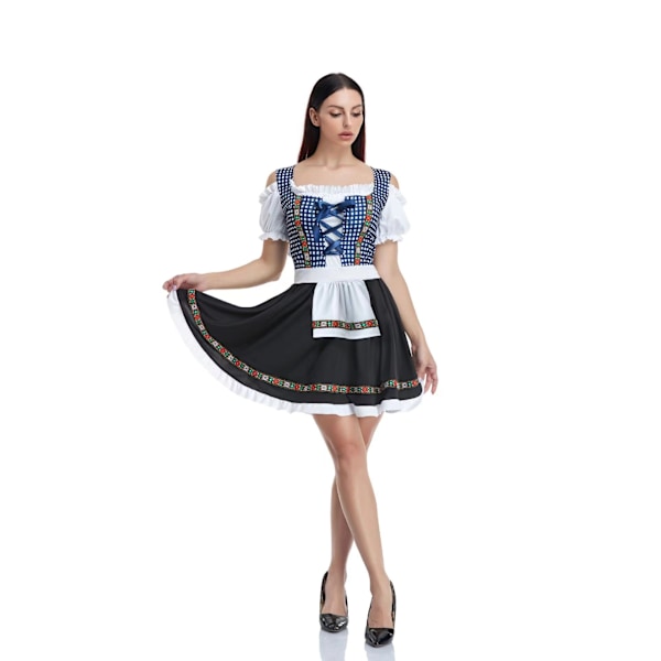 Naisten Oktoberfest-mekko Blue Grid M