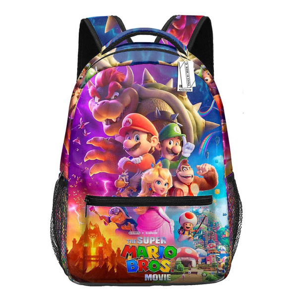 Barn Super Mario-ryggsäck 3d- printed skolväskor Studentreseryggsäck för pojkar, flickor B