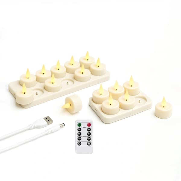 Genopladelige fyrfadslys – LED-lys med kontrol og timer 6-pak 6-Pack