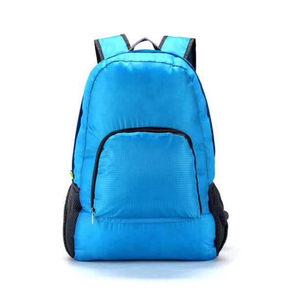 Packbar vandringsryggsäck vattentät, hopfällbar ryggsäck, lämplig för resor, blå