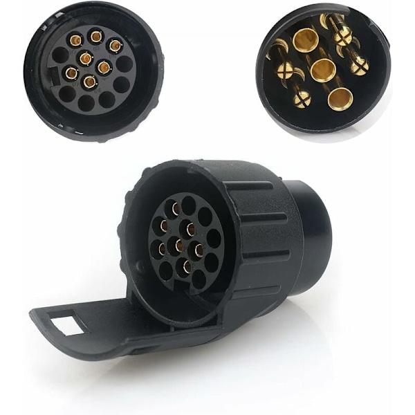 7/13 Adapter för släpvagnskontakt 7 till 13 stift dragkrokskontakt 7-polig till 13-polig för bilsläp, traktor, husvagn, cykelställ