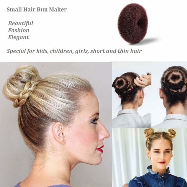 IC Ekstra liten hårknute-maskin for barn, 6 stk Chignon-hårknuteform for jenter, mini hårknuteformer