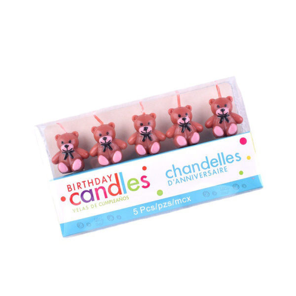 IC Cupcake -kyltti Björnljus Syntymäpäivä Häät Babyshower Kakku Cand 5kpl