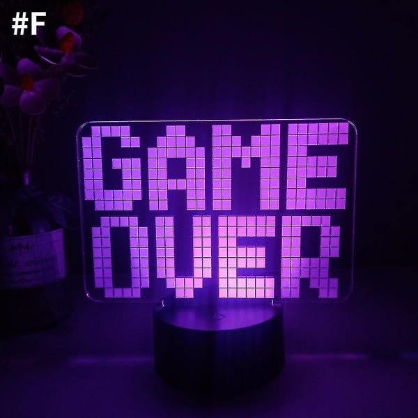 3D Natlampe Spillerum PS Gamepad Belysningsdekoration