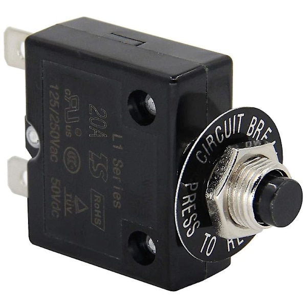125-250V AC 50V DC Tryckknappskretsbrytare 25A Termisk överbelastningsskydd L1 Manuell återställning Termisk kretsbrytare