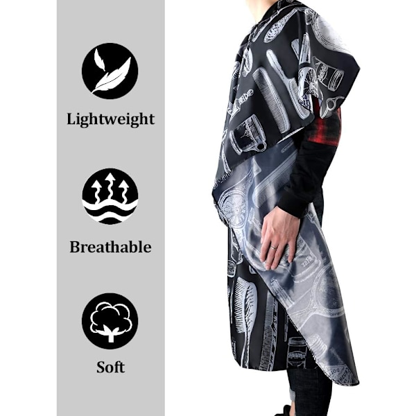 Frisørkjole Barber Cape, Klippekapper, Full Length Vanntett Frisør Frisør Cape for Hårstyling, Klipp og Farger B