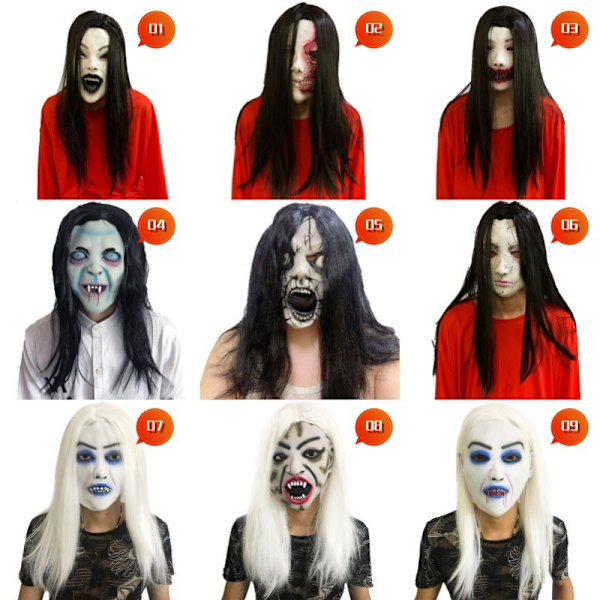 Spökhusmanuskript dödar NPC män och kvinnor mask huvudbonad Halloween rumsflykt spökhus skräckkostym MJ51 C