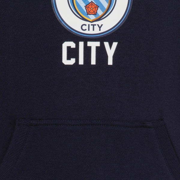 Manchester City Boys Hoody Fleece Grafisk Barn OFFICIELL fotbollspresent
