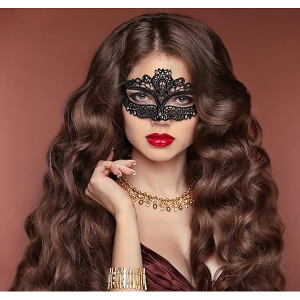 Venetiansk mask för kvinnor, Halloween Party Prom Venetian Mascara Lac