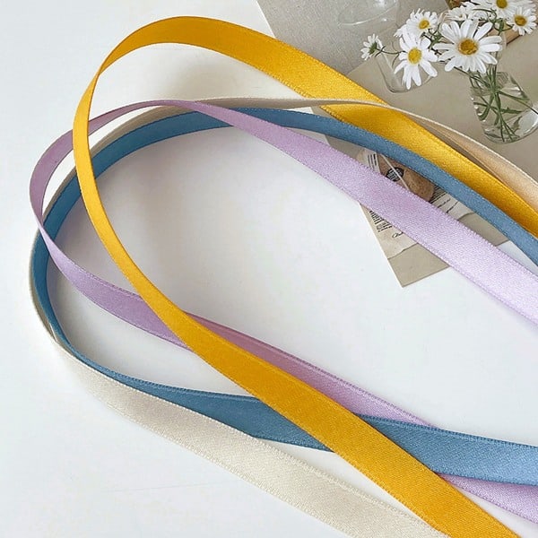 IC 27 st Solid Ribbon Set Flätade band Hårband för present Beige