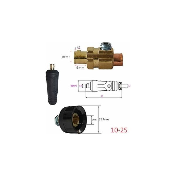 4 stk. Lodde Kabel Panel Konnektor Stik Kit 200Amp Hurtig Tilslutning Socket (DKJ10-25 & DKZ10-25)