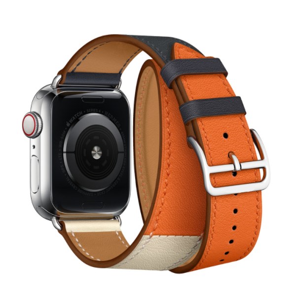 Cow Leather Double Tour Rem för Apple Watch Iwatch Series