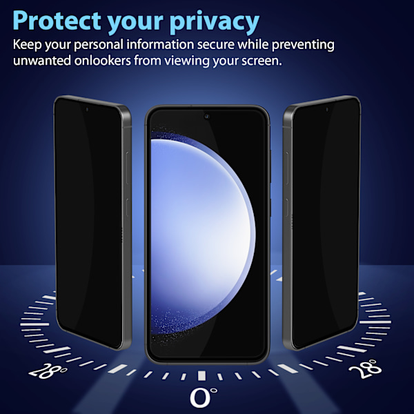 2-Pack Samsung S23 FE Privacy Screen Protector - Tempered Glass 9H - Super Quality 3D